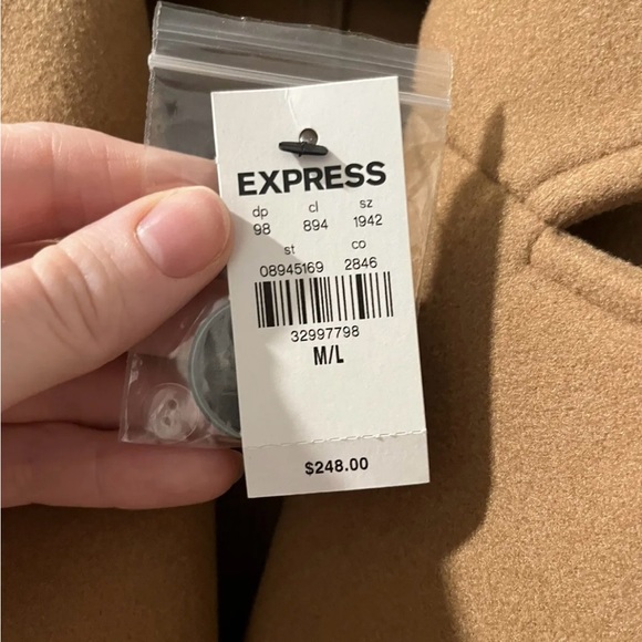 Express Fringe Belted Poncho Coat Butterscotch Camel Women Size M/L $248 - Picture 10 of 11